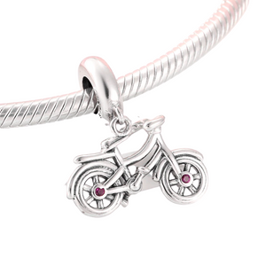 Speedy Bicycle Dangle Charm 925 Sterling Silver
