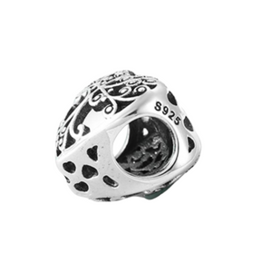 Heart Family Tree Charm 925 Sterling Silver