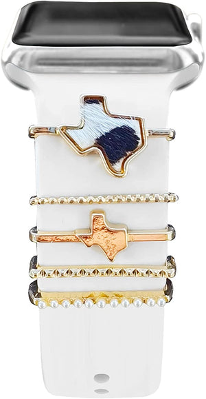 Gold Texas Map Decorative Charms for Apple Watch Band