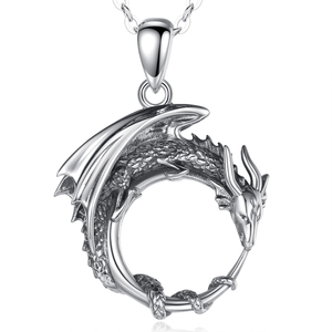 The Ouroboros Ancient Dragon Necklace Sterling Silver