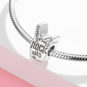 Rock On Hand Gesture Charm 925 Sterling Silver