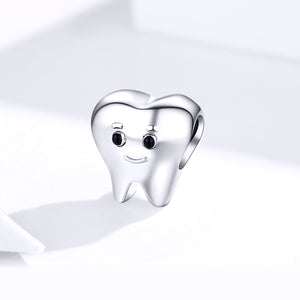 Smiling Tooth Dentist Charm 925 Sterling Silver