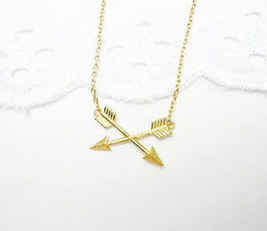 Tiny Crossing Arrows Necklace