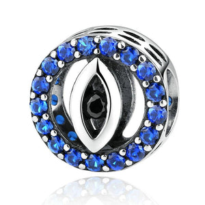All-Seeing Evil Eye Crystal Charm 925 Sterling Silver
