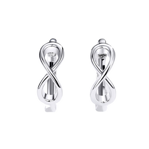 Infinity Symbol Hoop Earrings Sterling Silver