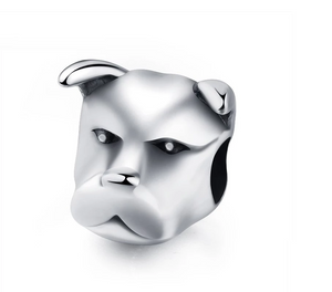Rottweiler Head 3D Charm 925 Sterling Silver