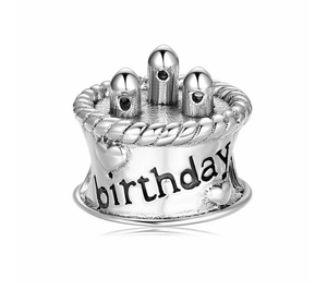 Sweet Birthday Cake Charm 925 Sterling Silver