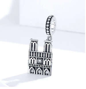 Notre Dame Cathedral Charm 925 Sterling Silver