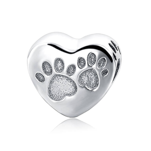 Sweet Dog Mom Heart Charm 925 Sterling Silver