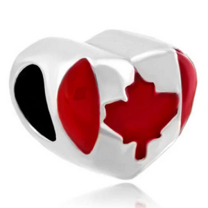 Canada Flag Heart Charm