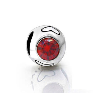 Cherry Red Cubic Zirconia Wine Glass Charm 925 Sterling Silver