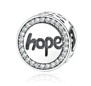 Hope Crystal Eternity Circle Halo Charm 925 Sterling Silver