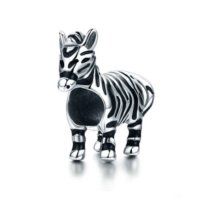 Wild Zebra Charm 925 Sterling Silver