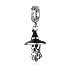 Scary Cute Ghost Witch Charm 925 Sterling Silver