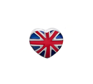 United Kingdom Flag Heart Bead